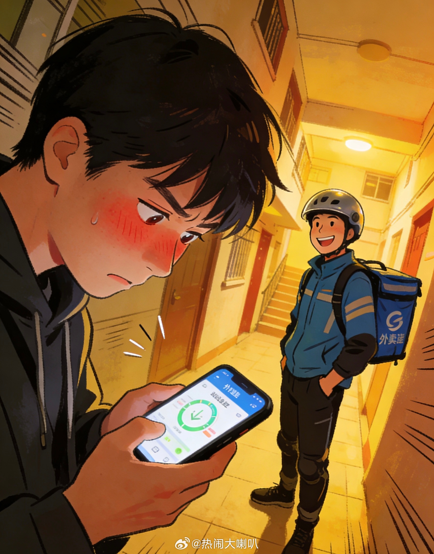 原来骑手知道你在看配送进度那又能怎我看看不可以吗！不过骑手知道被盯着其实会有压力