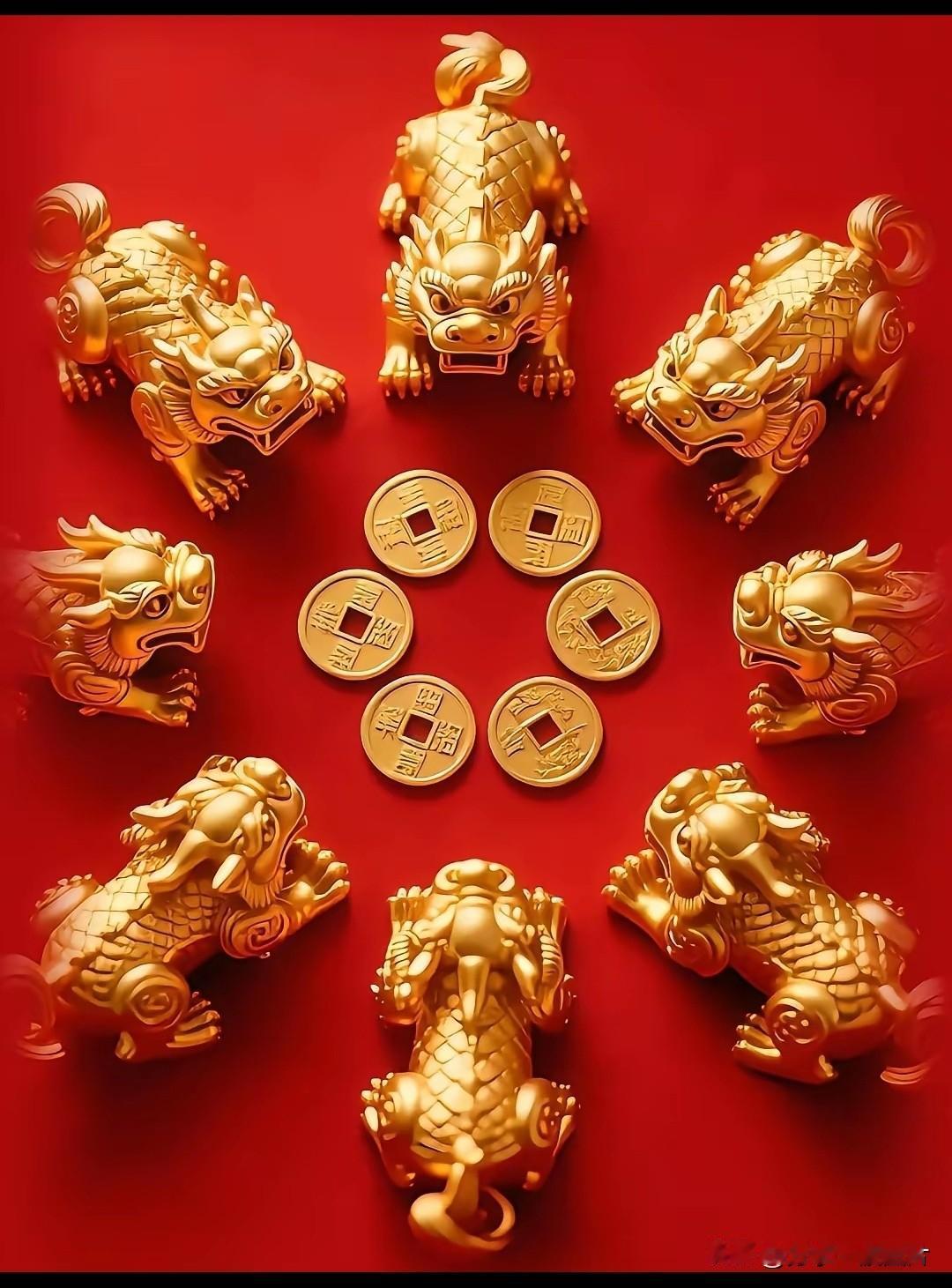 八方聚财，富贵盈门。