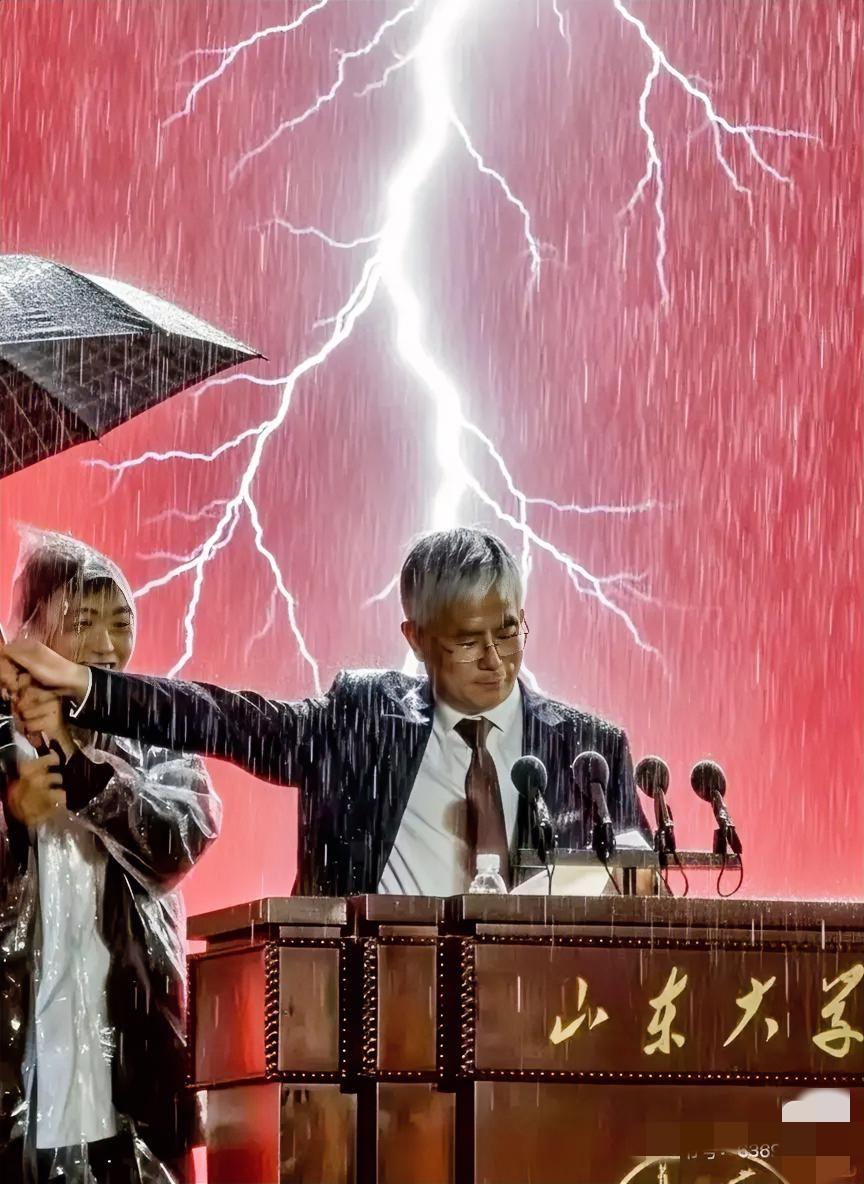 ​网友：为啥下雨还要办开学典礼？  

今天山大开学典礼碰上大雨，居然有网友酸，