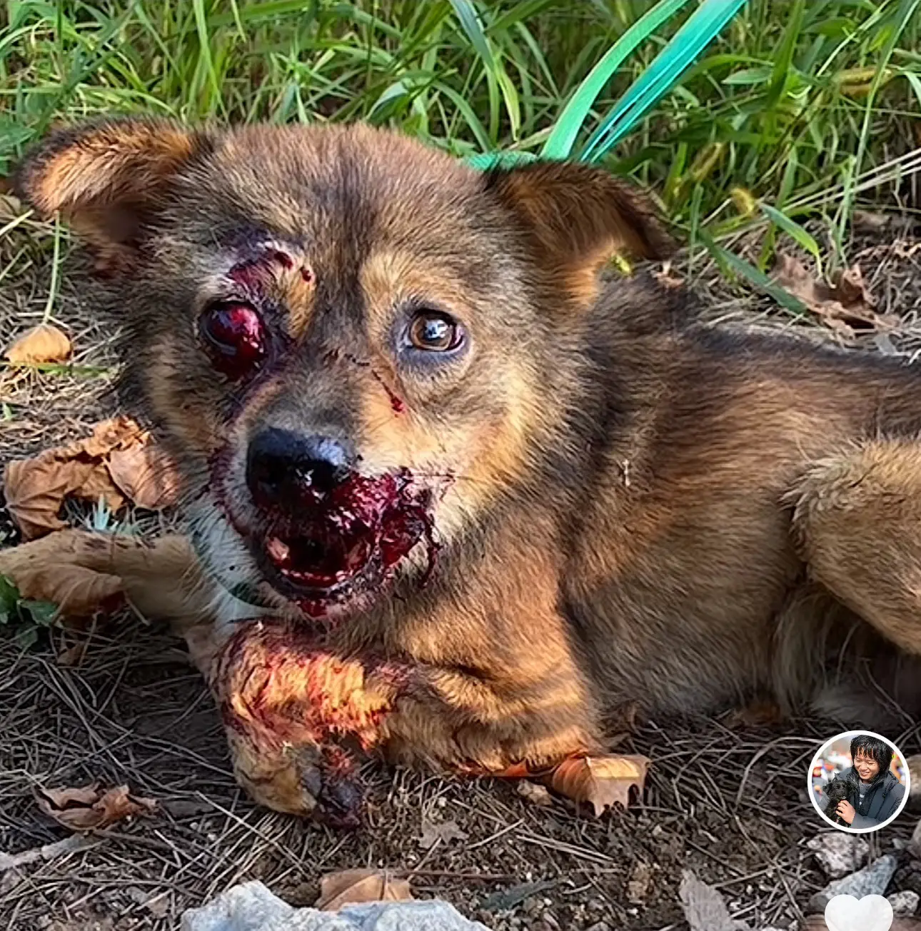 严重车祸的小狗狗