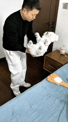 远远看着还以为家长抱着娃轻轻哄睡，生怕动静太大吵醒孩子，一举一动都温柔至极！
 