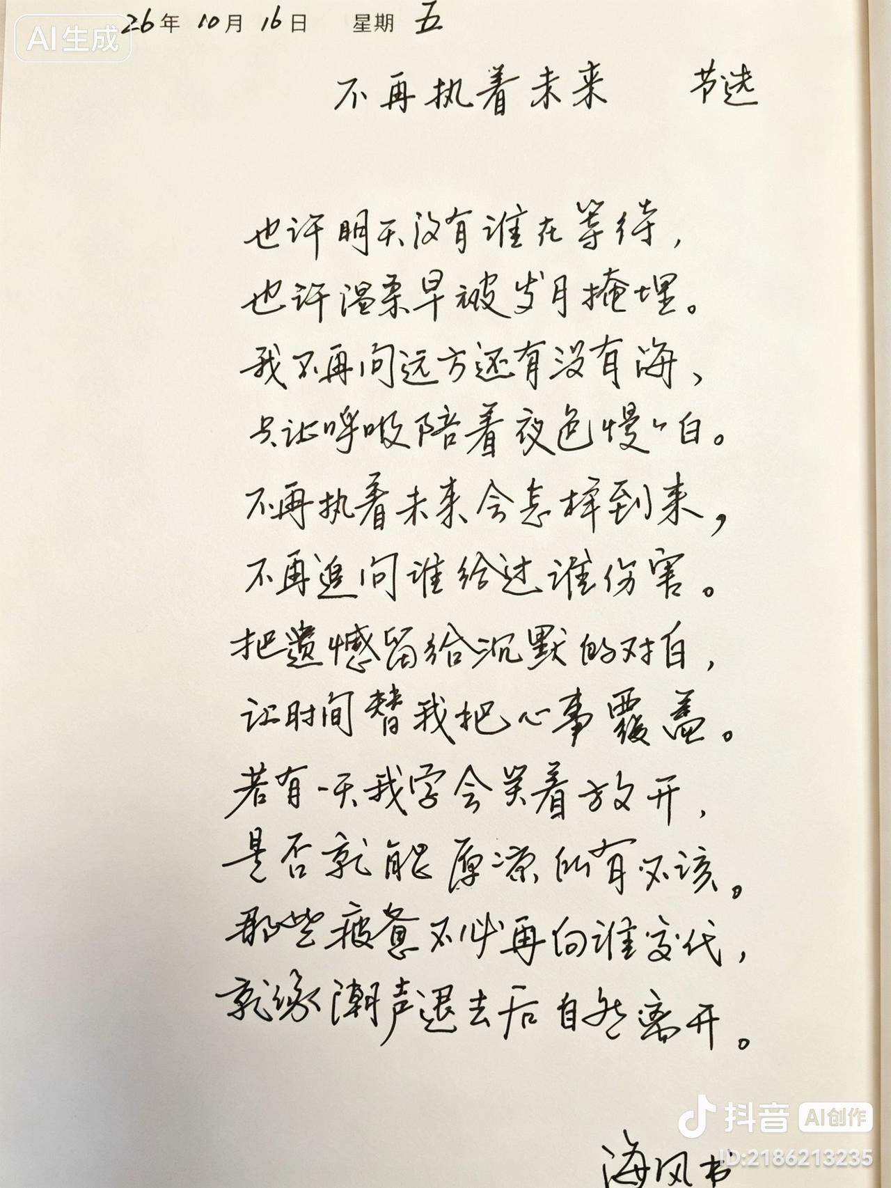 抄《不再执着未来》