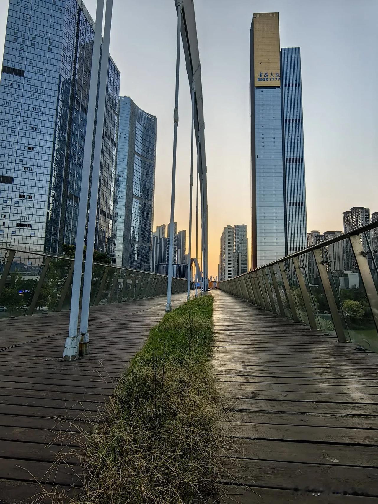 夕阳下的梅溪湖