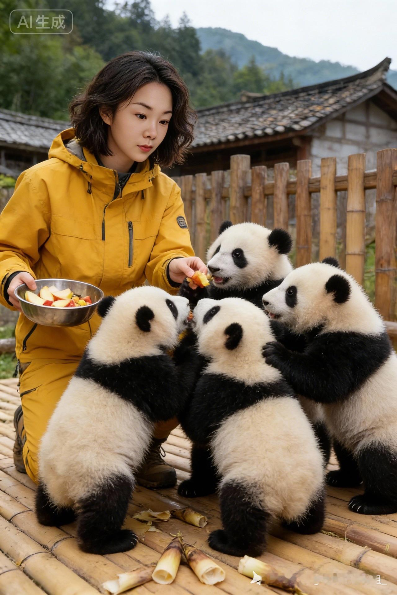 萌宠相伴，快乐时光！与熊猫宝宝亲密互动，感受大自然的魅力。🐼💕