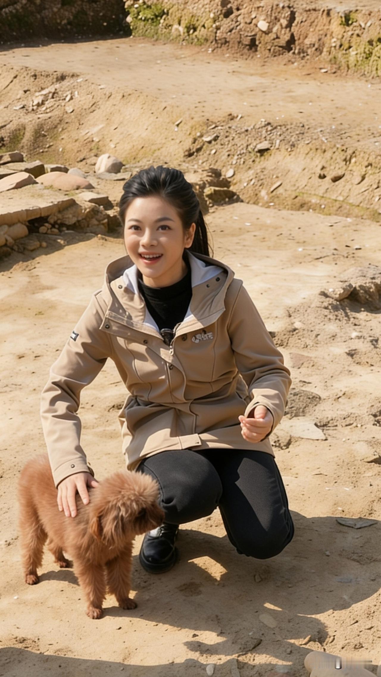 临安衣锦城吴越国考古工地的萌宠小狗巴乔，天天蹲守现场当“监工”，成了最特别的编外