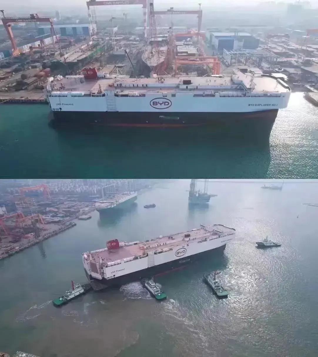 比亚迪汽车纵横四海的全新开局：比亚迪第一条滚装船：BYD EXPLORER NO