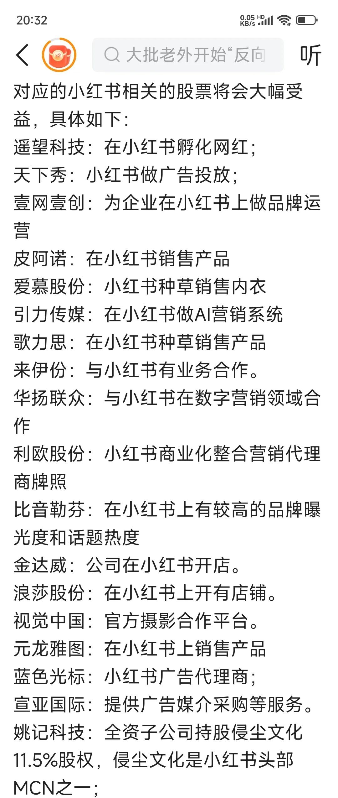 开盘早知道:今天有一个板块是必须要重点关注一下的，那就是小红书这个概念股。昨天晚