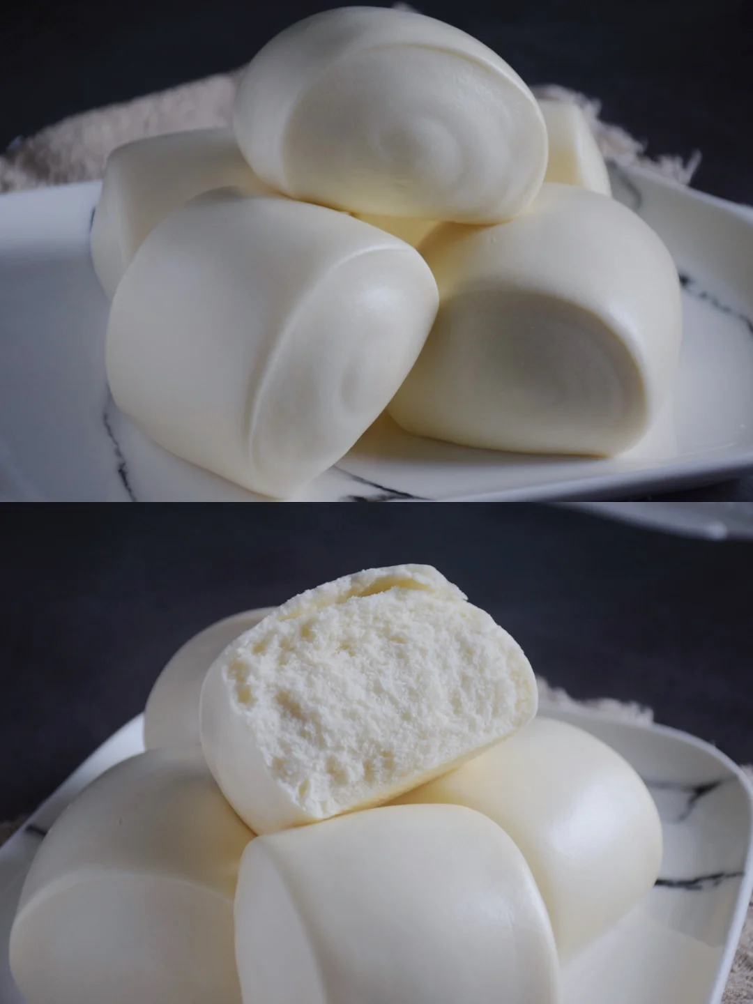 天气太热‼️做个水光肌刀切馒头吧～奶香松软