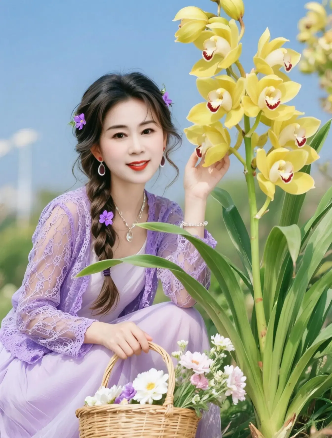 AI兰花少女写真 随变ai随便玩