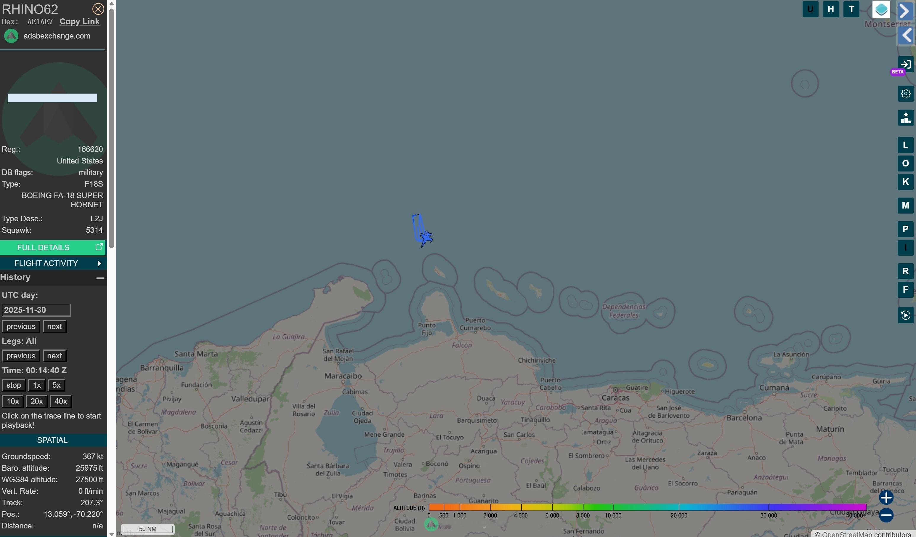 当地时间11月29号夜间，多架美国海军福特号航母(CVN-78)的多架F/A-1