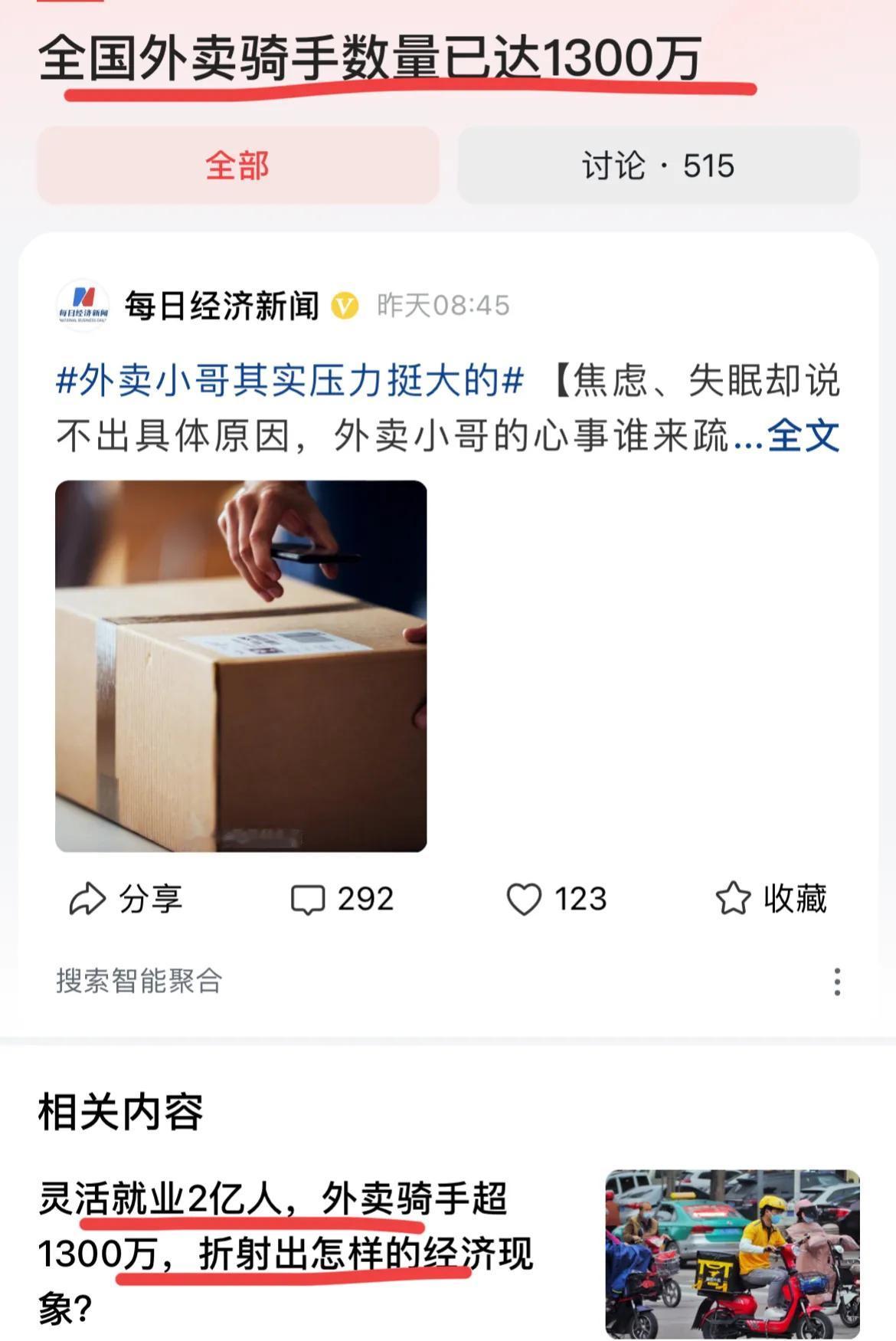 全国灵活就业2亿人，外卖骑手1300万～
马上过年了，2024，经济形势会怎样呢
