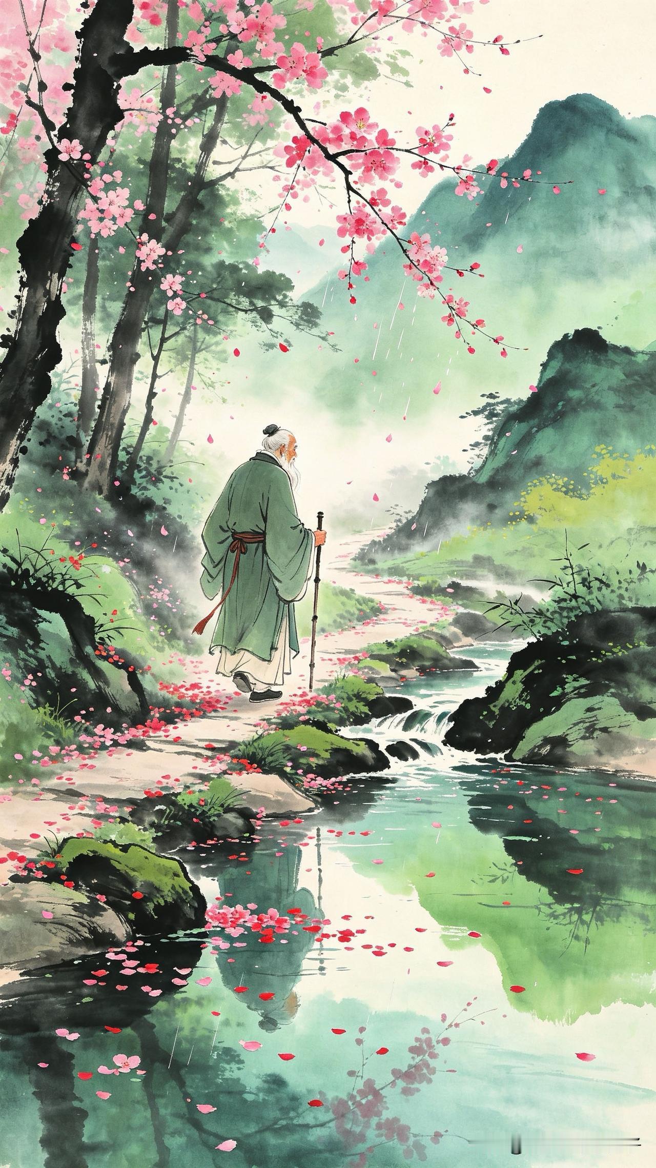 林花谢尽子规啼，
红雨沾衣香满蹊。
老去春光谁共惜，
      
…………请师
