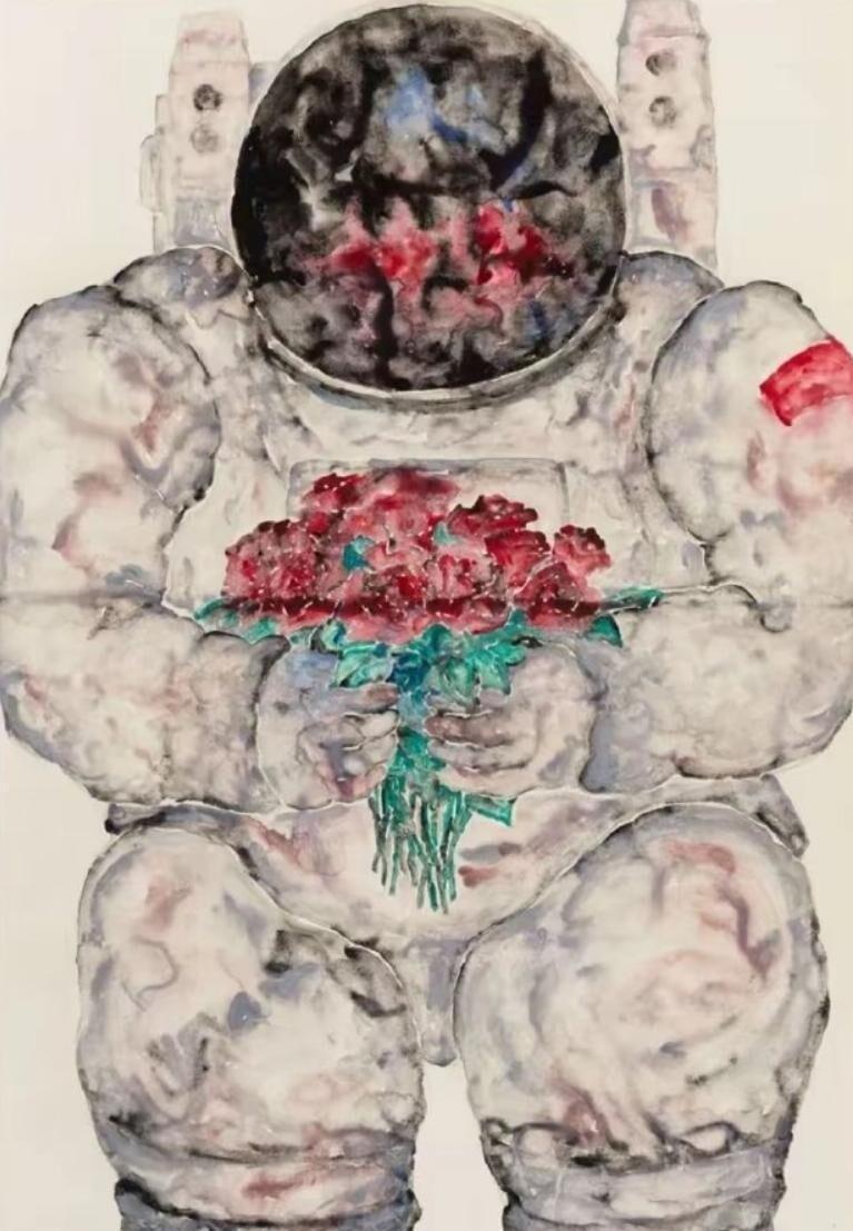 清华美院老师画的航天英雄，也没人叫好，网上一片斥责声，李较瘦不懂艺术，各位给掌掌