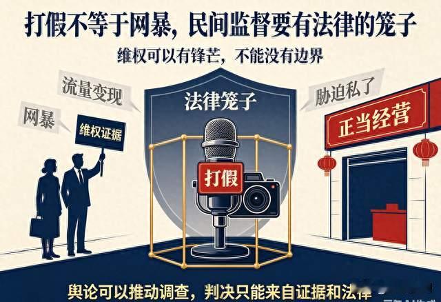 打假不等于网暴，民间监督要有法律的笼子