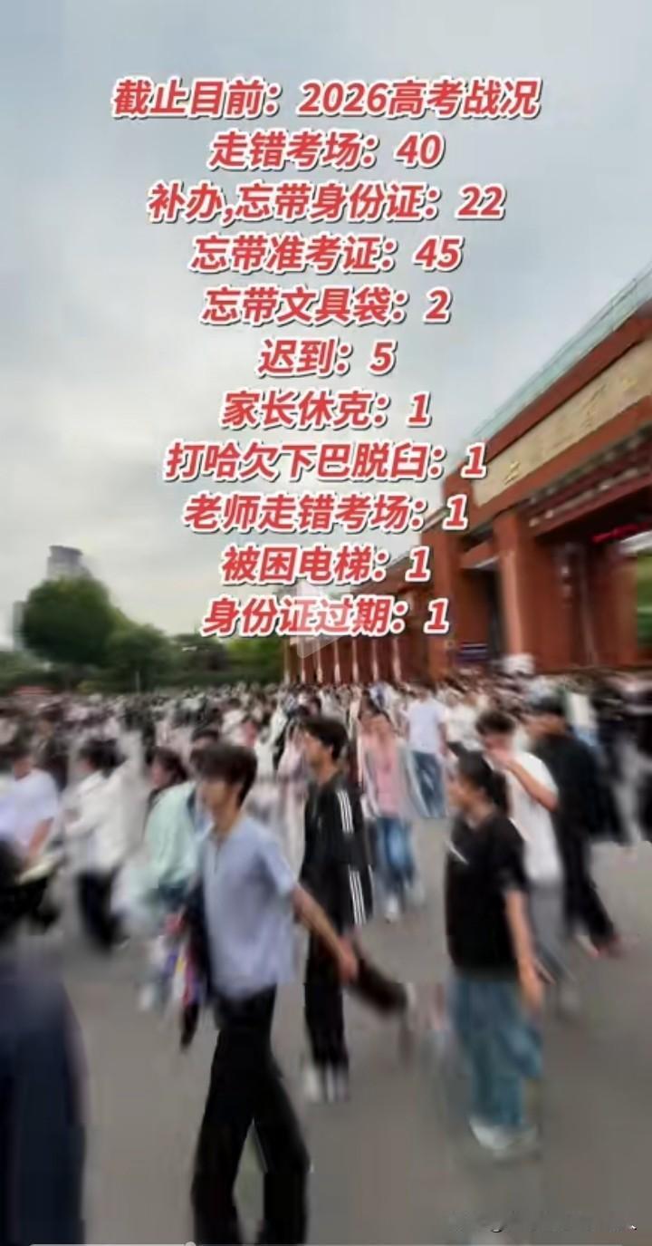 对于这样的行为，我实在是同情不起来。

今年高考统计了一下，有40人走错了考场，
