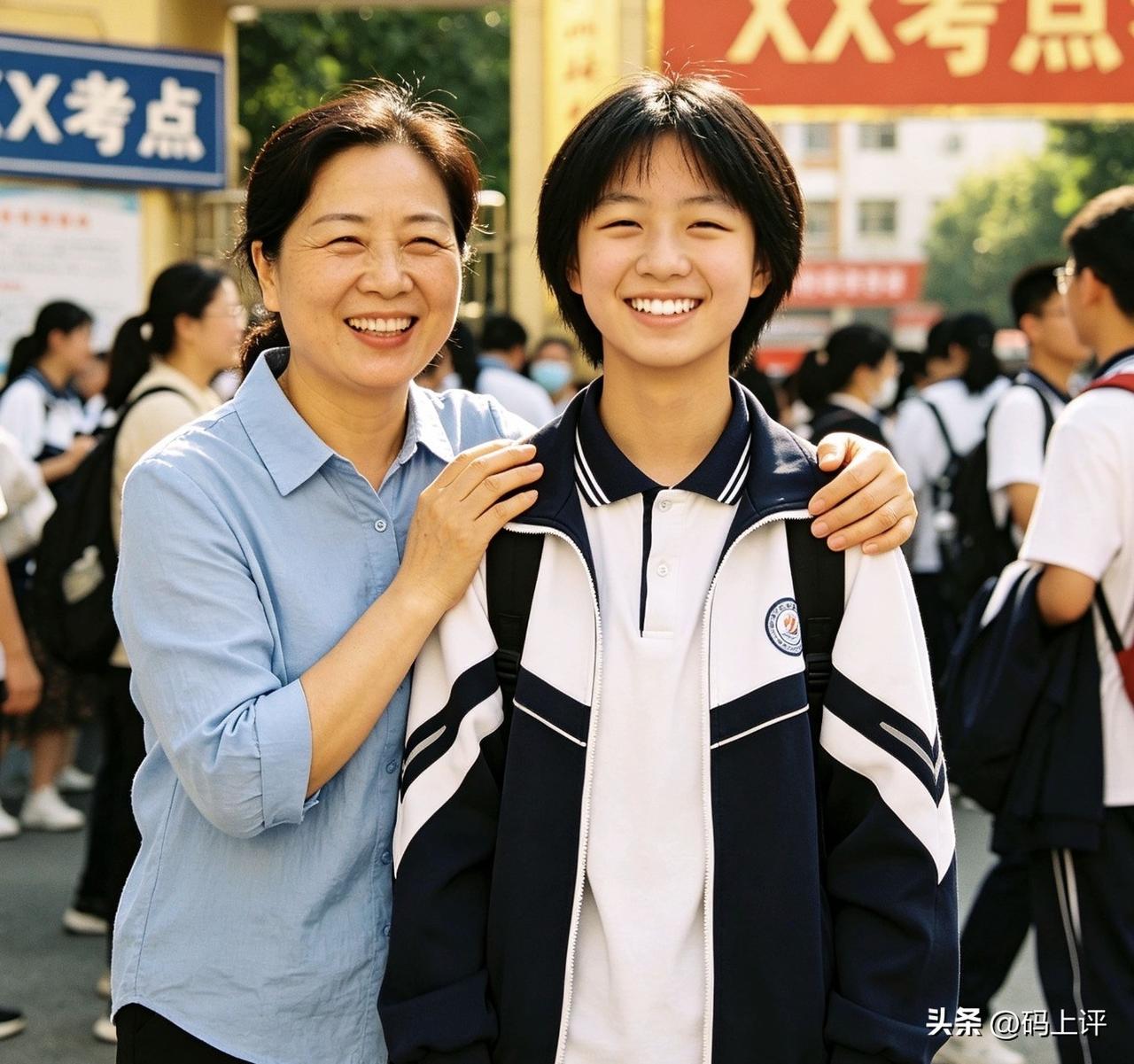 陪考

考场外的铁栅栏边，挤满了人。

我妈也在其中。她左手拎着保温杯，右手攥着