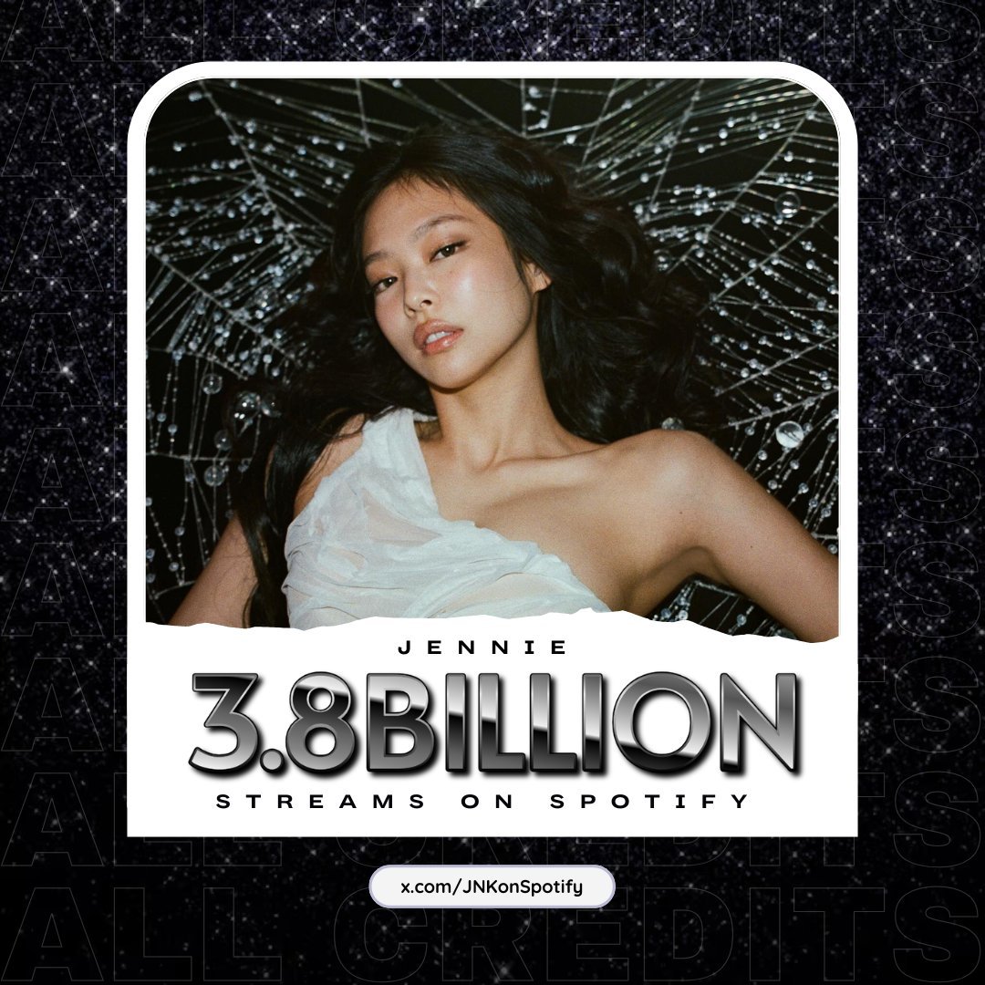 JENNIE[超话]Spotify总流媒突破3️⃣8️⃣亿成为历史第1️⃣且唯1