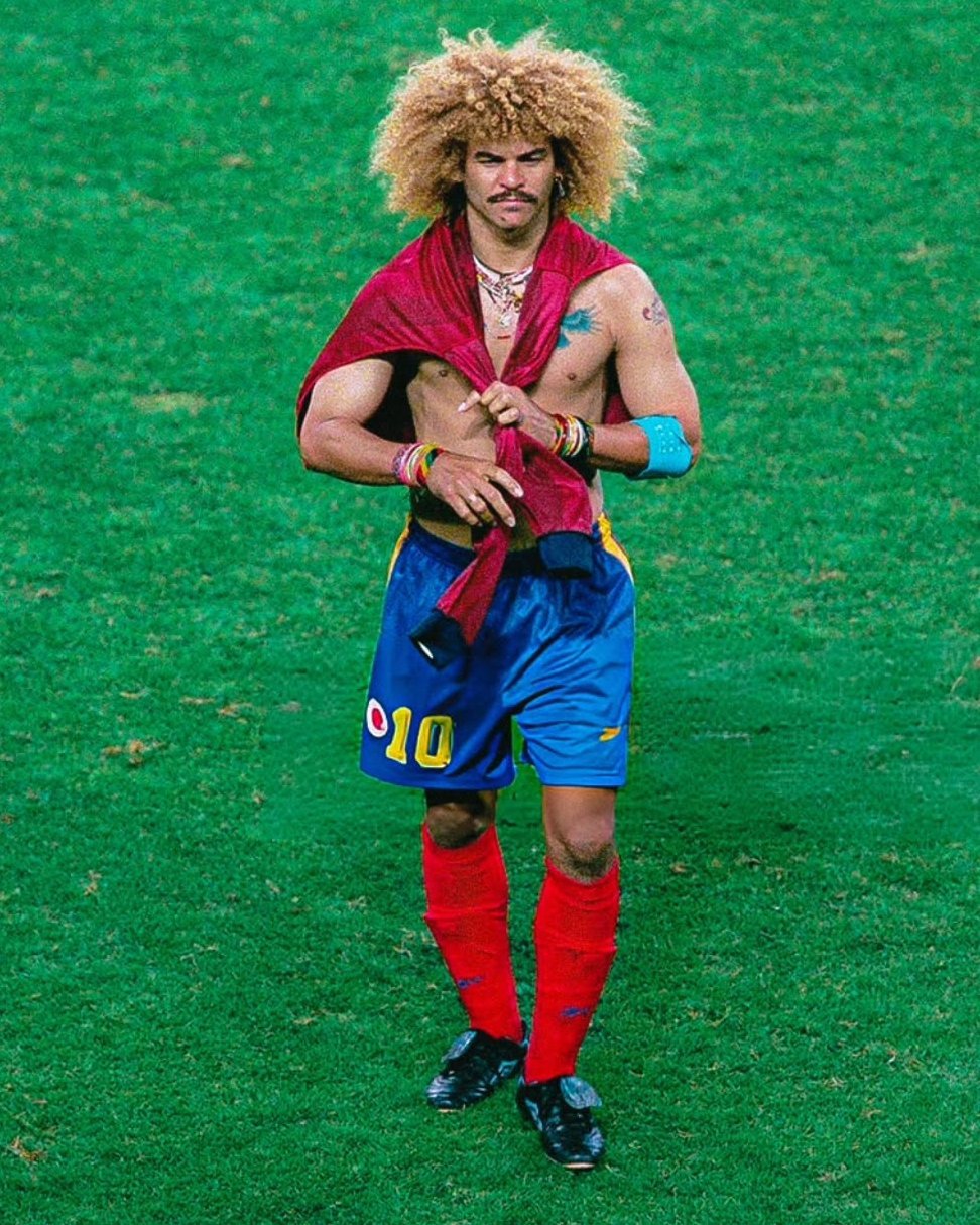 【老照片】 世界杯 Carlos Valderrama, France '98 
