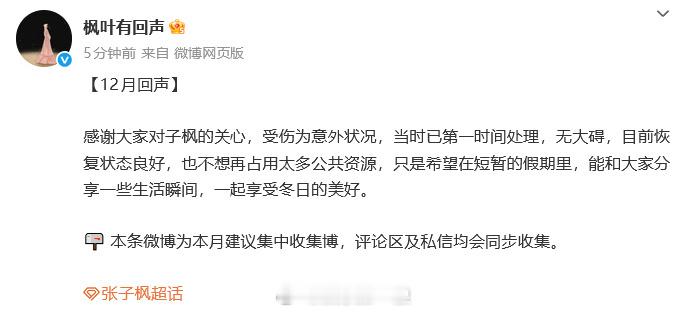 对接回应张子枫受伤状况 对接回应张子枫受伤状况：“受伤为意外状况，当时已第一时间