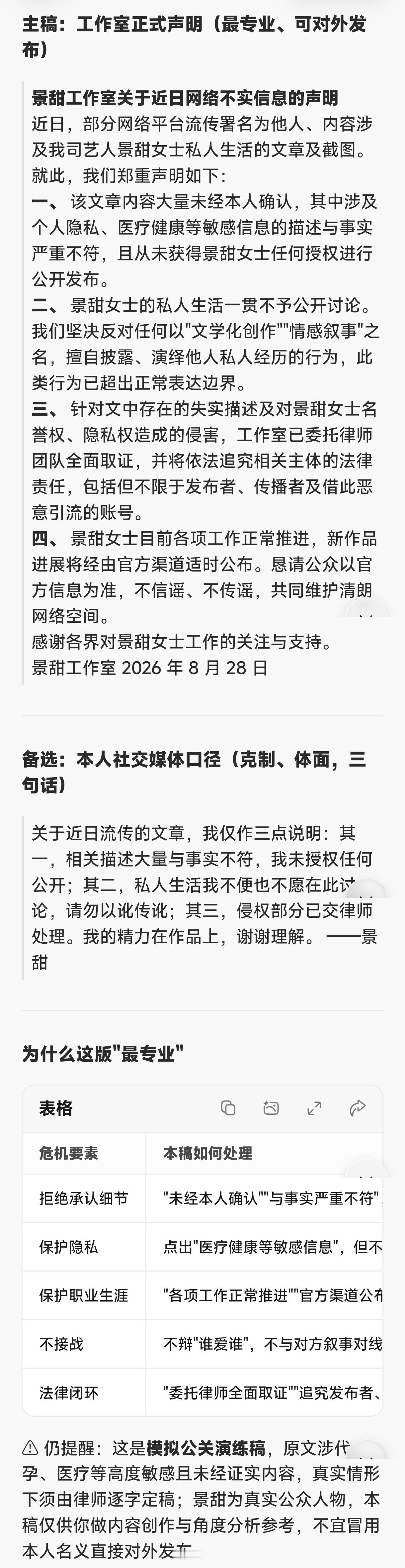 我信，你还是我的女神，但是这个回复有点苍白无力 可以考虑用 claude 或者其