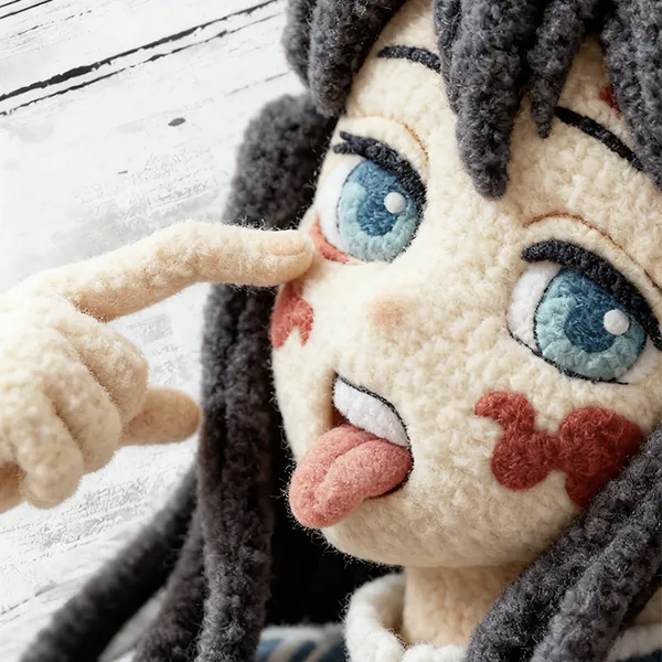 海贼王2025动漫嘉年华次元新星计划 毛绒质感的鬼灭之刃 头像，做鬼脸。 