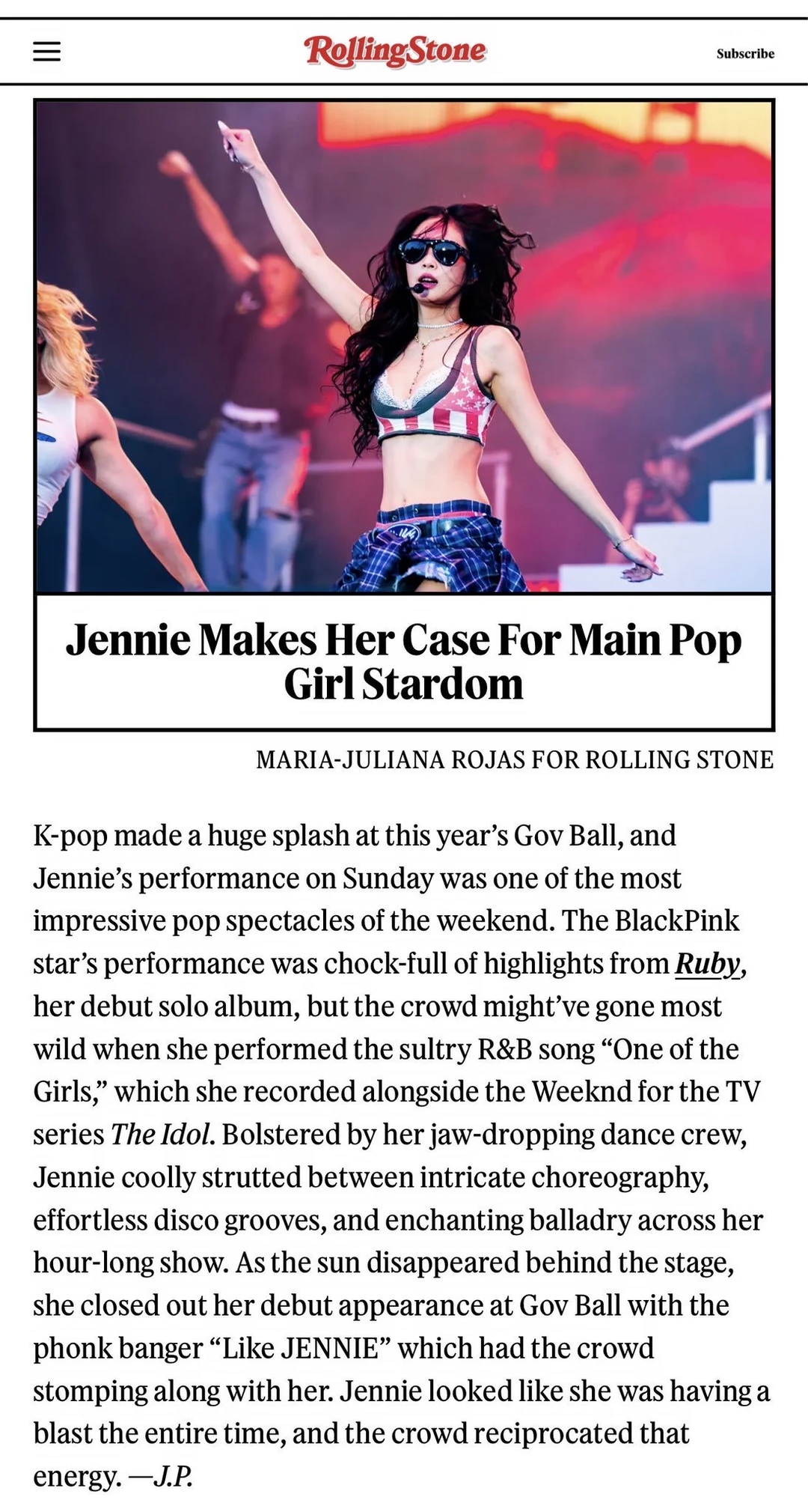 Rolling Stone📣新一代Main Pop Girl诞生