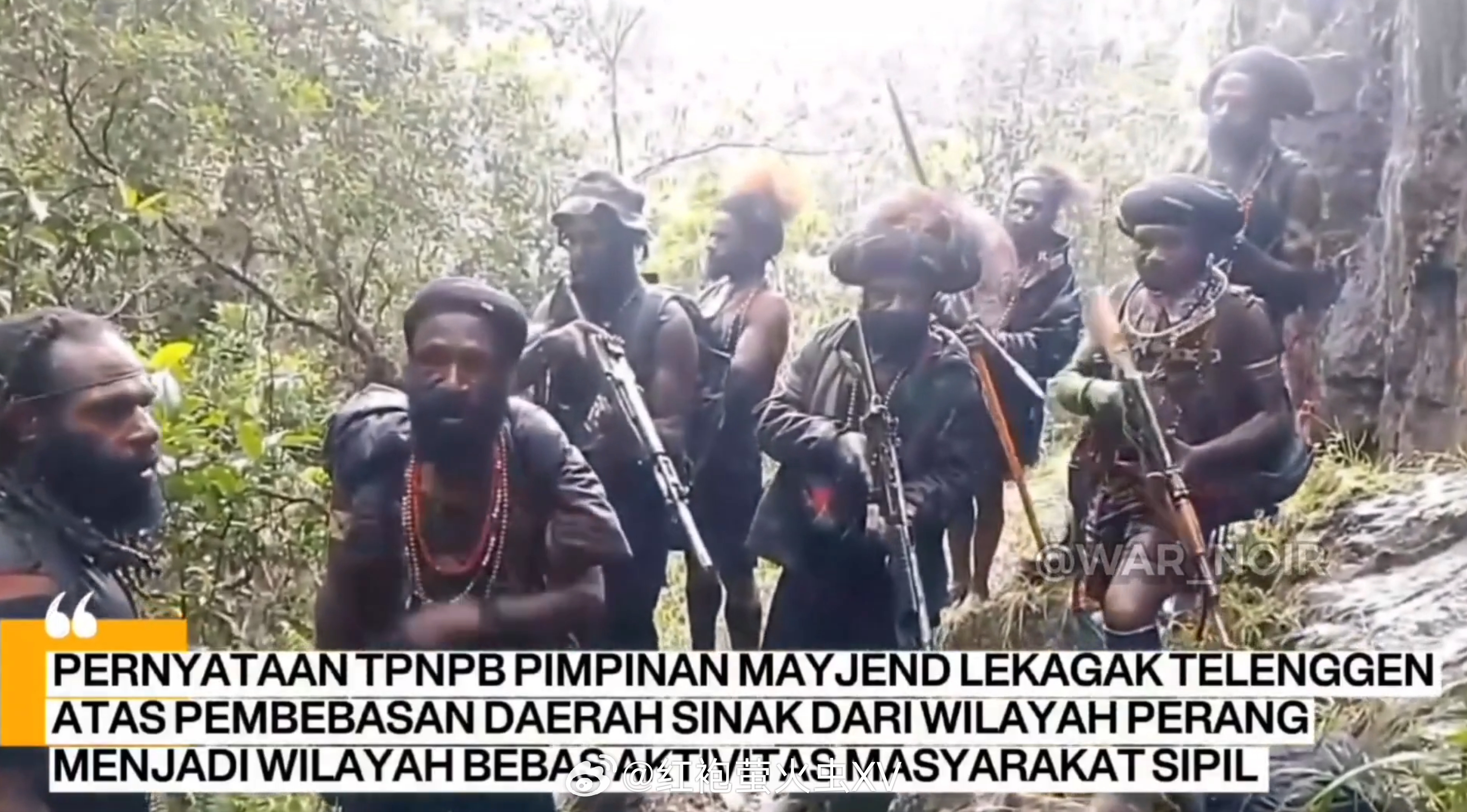 印尼，新几内亚岛，西巴布亚民族解放军（TPNPB）发布视频，宣布 Sinak 地