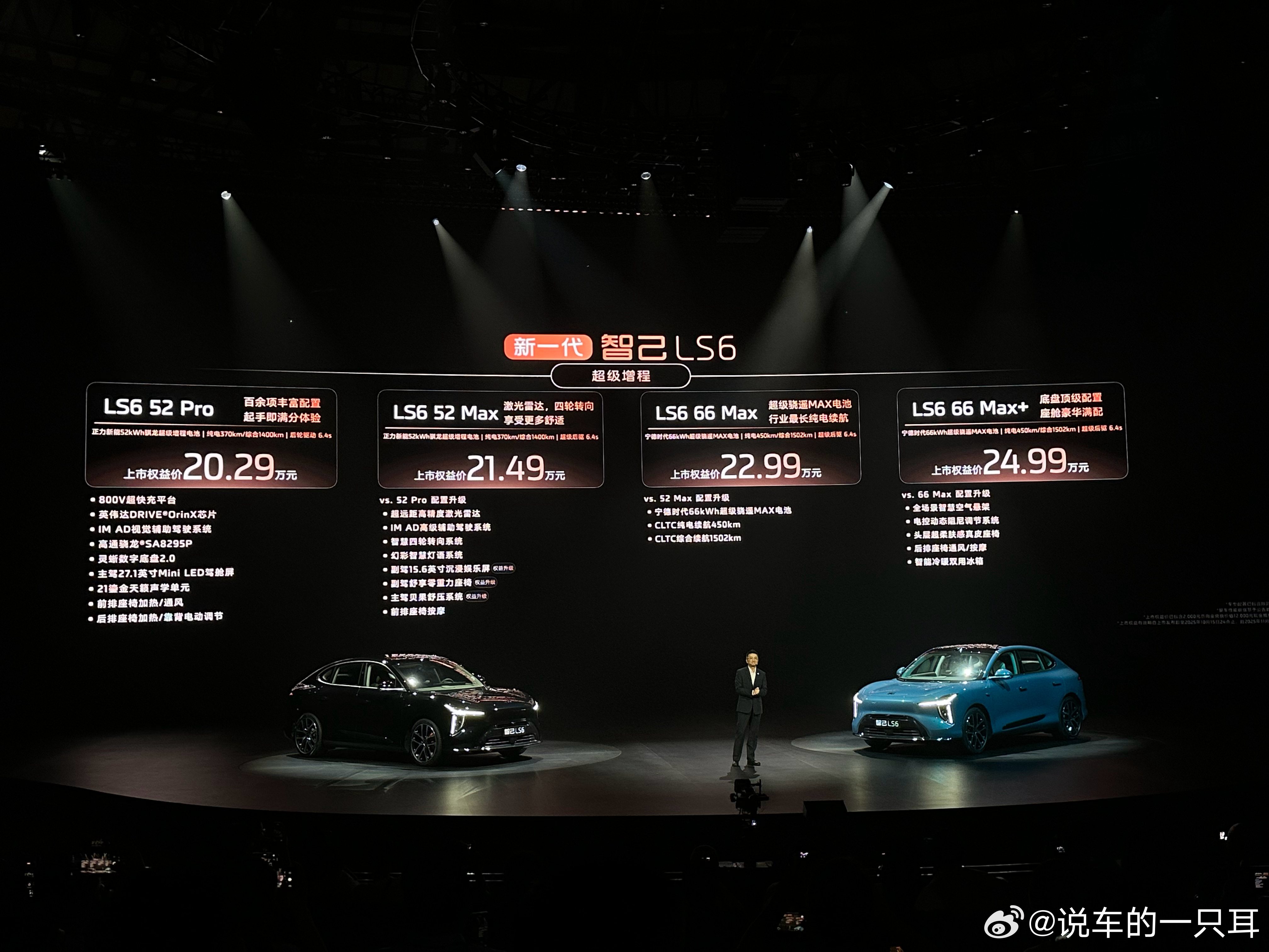 新一代智己LS6震撼上市增程版 上市权益价52 Pro：20.29万元52 Ma