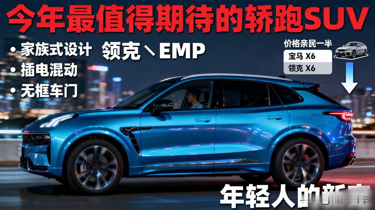 今年最值得期待的轿跑SUV！造型帅过宝马X6，价格亲民一半。

领克07 EM-