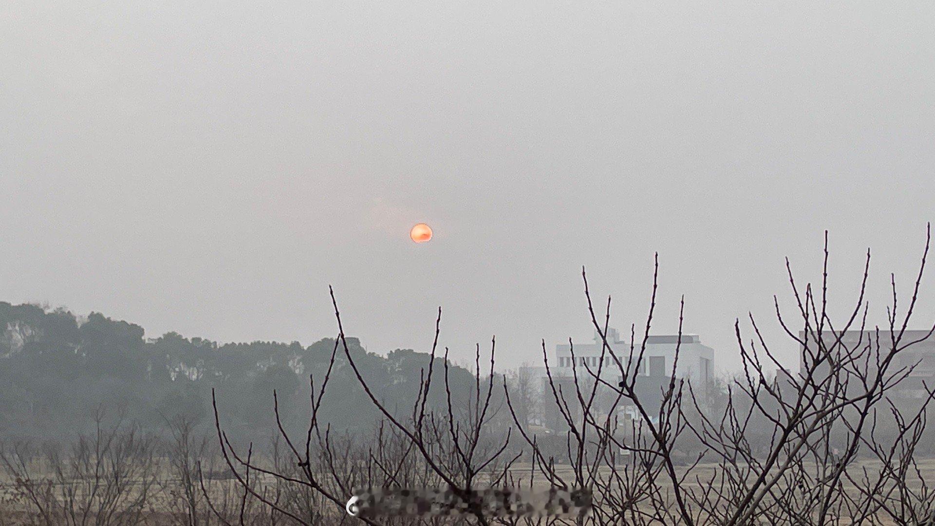 今天这个夕阳，看上去像是P上去的一样！  ​​​