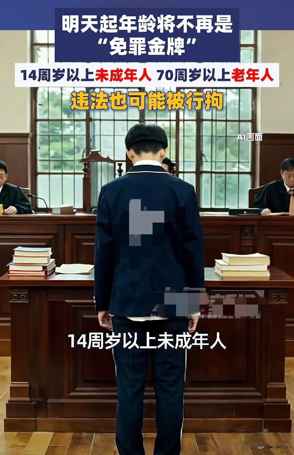 2026年1月1日起

年龄不再是“免罪金牌”

14岁以上未成年、70岁以上老