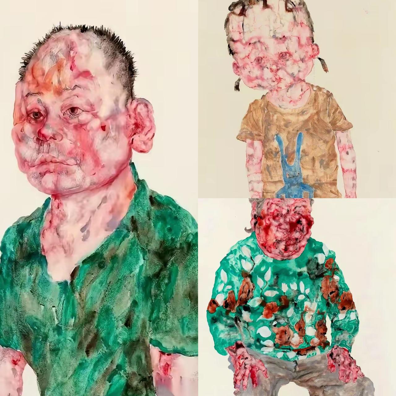 这几天，画家丁荭的画作在网上生生撕出了一道口子。
圈内人吹得天花乱坠，说是什么心