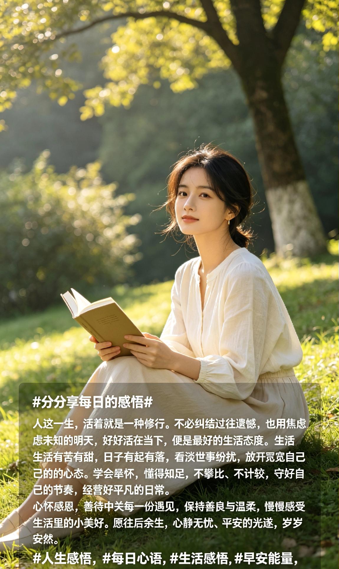 人这一生，活着就是一种修行。不必纠结过往遗憾，也不用焦虑未知的明天，好好活在当下