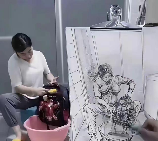 儿子画了幅乱七八糟的蜡笔画，我给取名叫“无中生有”。

这画看着像涂鸦，其实全是