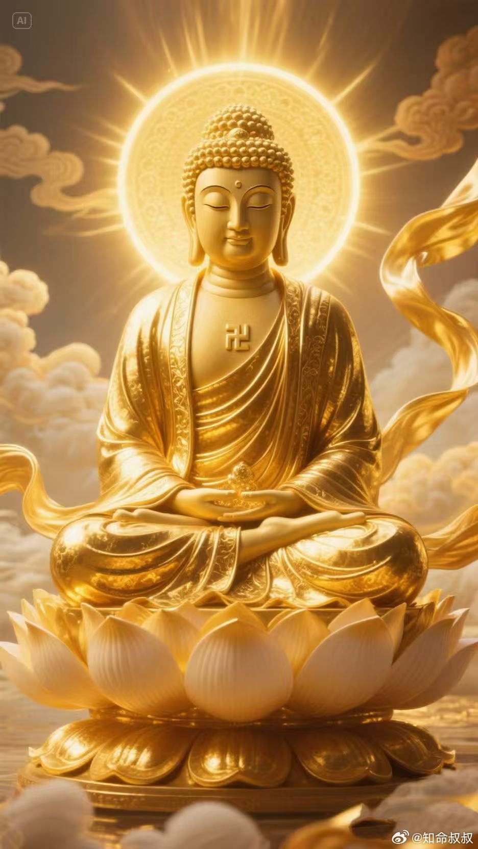 见佛祈福🙏 盼事业前程似锦，财运金玉满堂，家人和睦团圆，福气安康，如意吉祥阿弥
