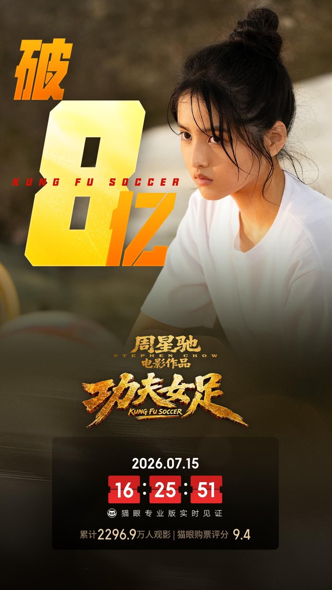 希望功夫女足的票房能超过美人鱼的纪录，刷新周星驰电影最高票房纪录。星爷在路演的时