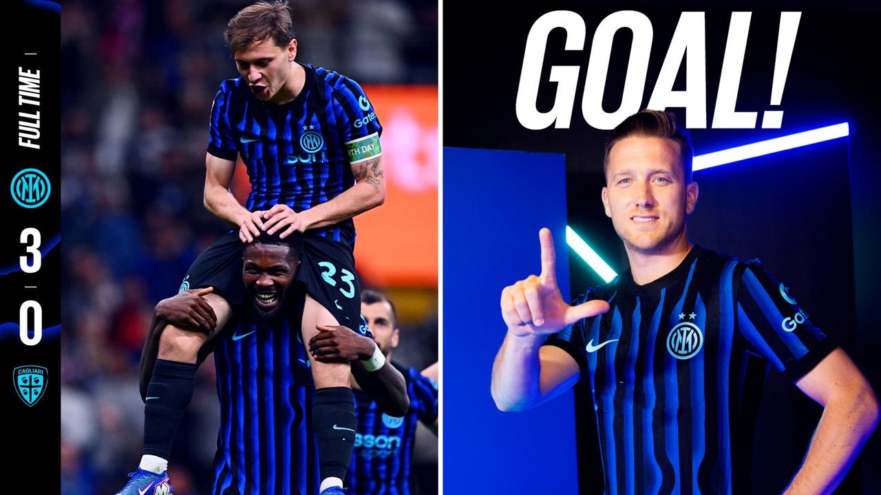 意甲：国际米兰主场3-0大胜卡利亚里，三连胜以12分领跑。
图拉姆、巴雷拉先后破