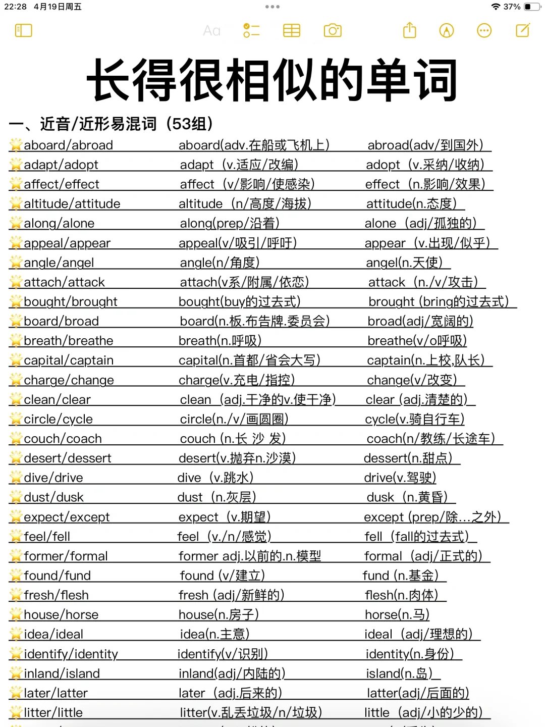 直接一次性背完！共200组！长得超级像的单词！