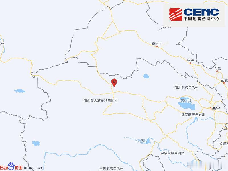 地震快讯中国地震台网正式测定：06月16日17时45分在青海海西州直辖区（北纬3
