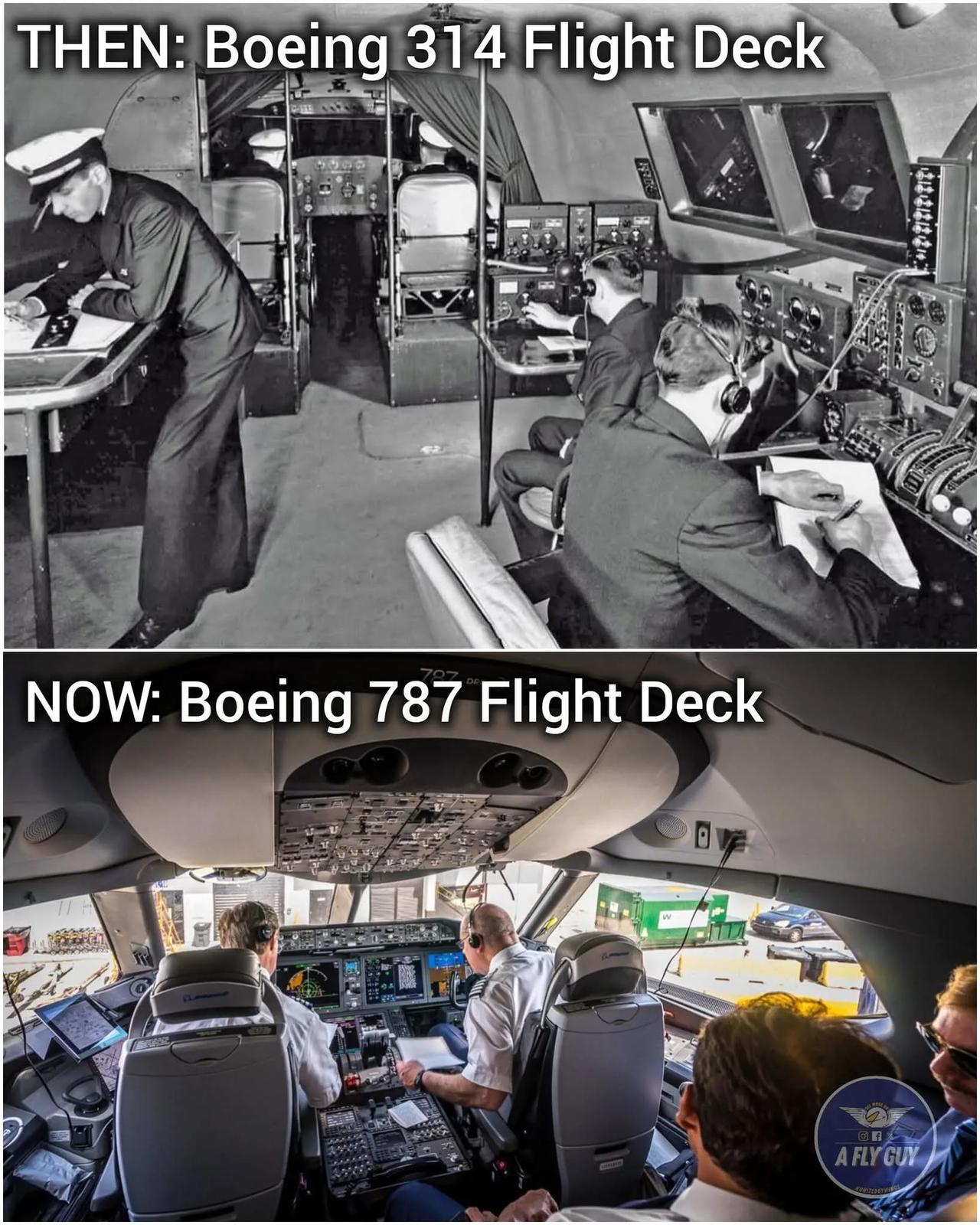 Then and now inside a Boeing flight deck