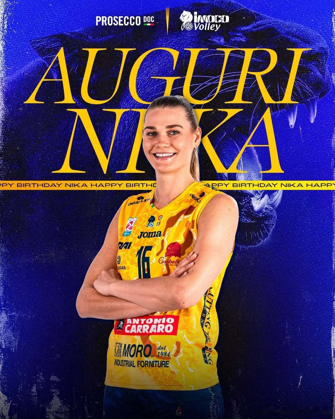 🎂 原来尼卡.达尔德罗普和朱婷是一天的生日，祝荷兰一姐27岁生日快乐！ 