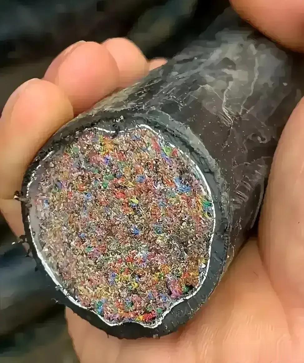 这是上世纪末流行的通信主干电缆，内部包含4800多根通信线！想想我们人体脖颈出的
