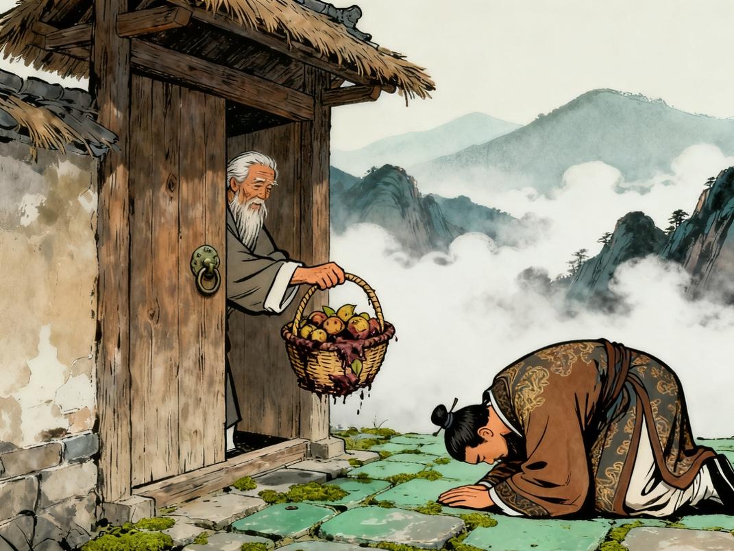 张良被刘邦封侯后衣锦还乡，师父黄石公却闭门不见，只托人送来一筐“烂杏”。张良看后