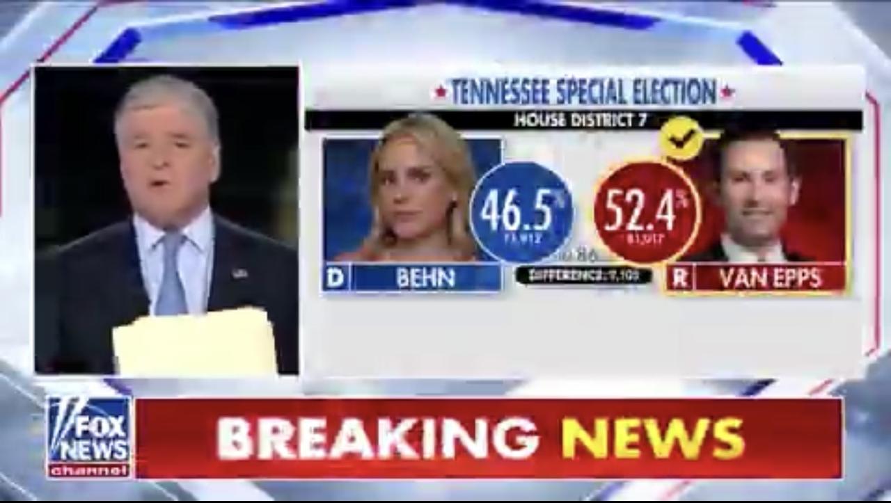 美国田纳西州第7区因为原来共和党众议员辞职，今天举行特殊选举。那是深红区，去年川