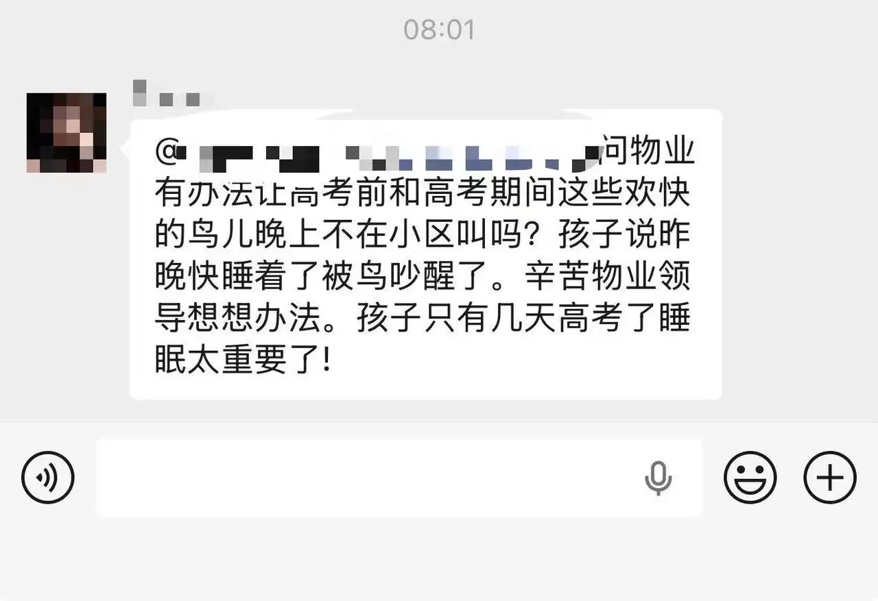 小区物业要注意了，这几天你恐怕又要增加一项服务项目：驱鸟。否则下一步又成为“服务