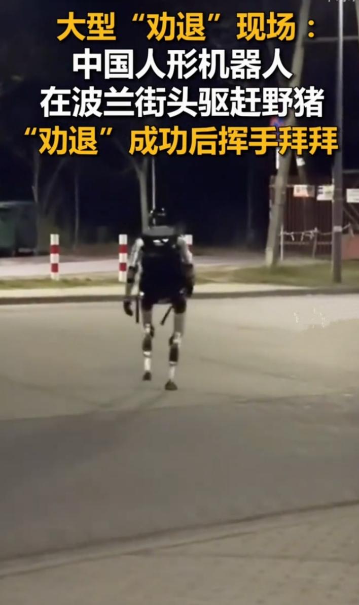 最近，中国杭州宇树科技研发的G1人形机器人在波兰街头驱赶野猪的视频火了。深夜的波