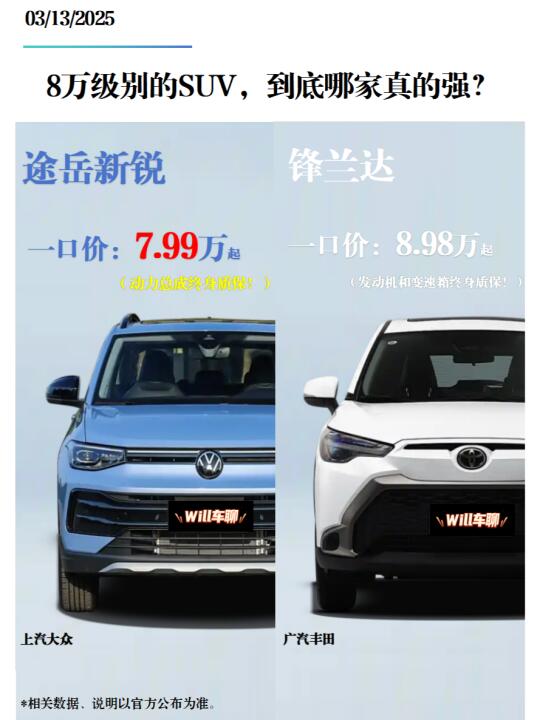 8万级别的SUV，到底哪家真的强？