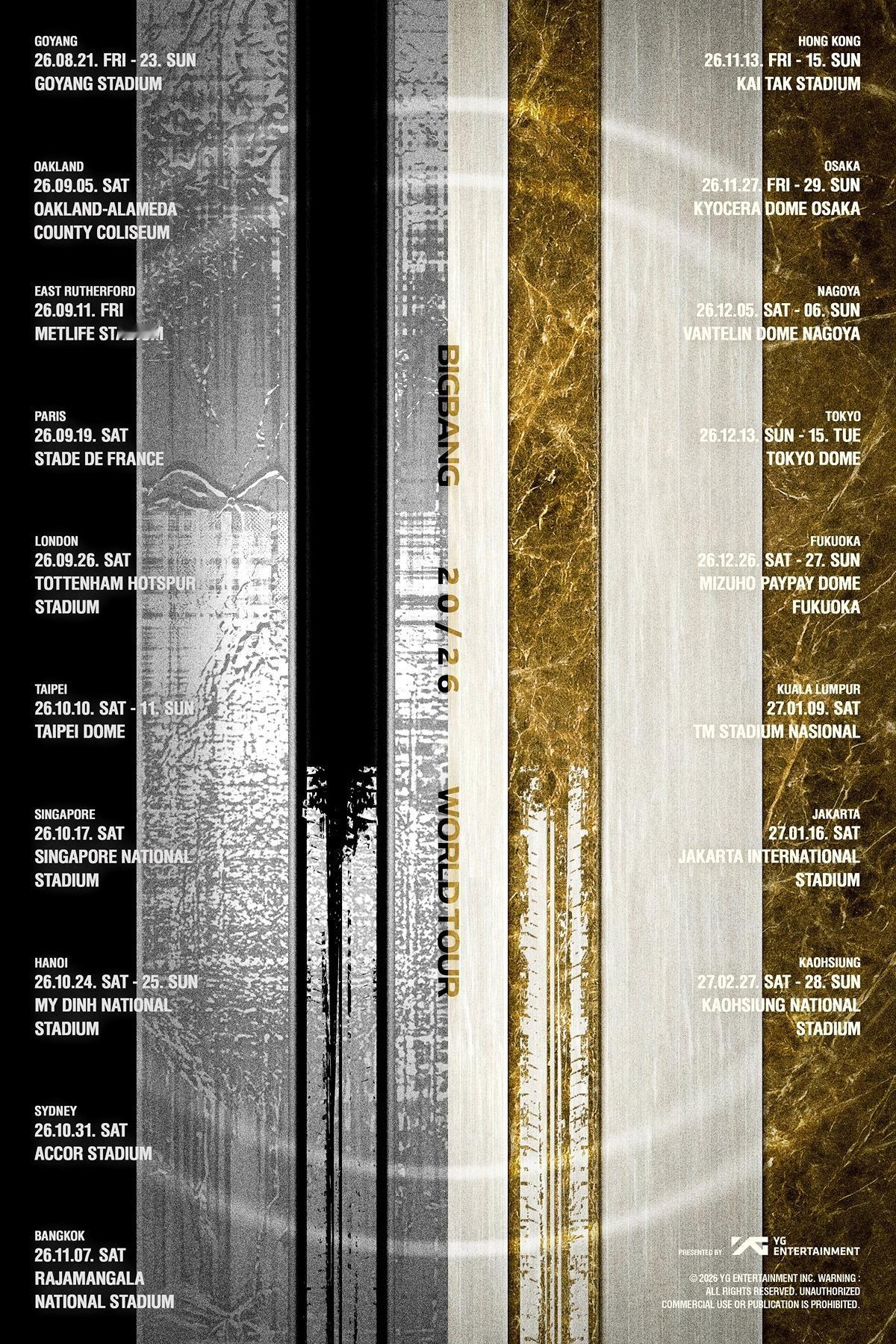BIGBANG 20周年巡演日程官宣！ 