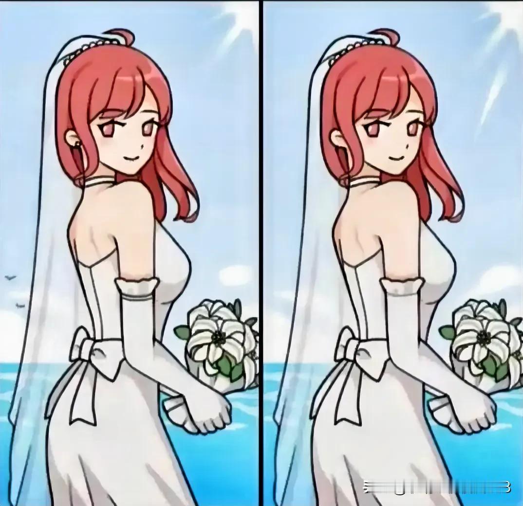 婚纱，是少女的美好向往
找不同能找出五处以上不同吗[灵光一闪]