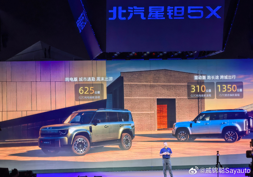 北汽星钽5x预售发布 作为北京越野全新星钽序列首款方盒子SUV，主打轻越野家用，